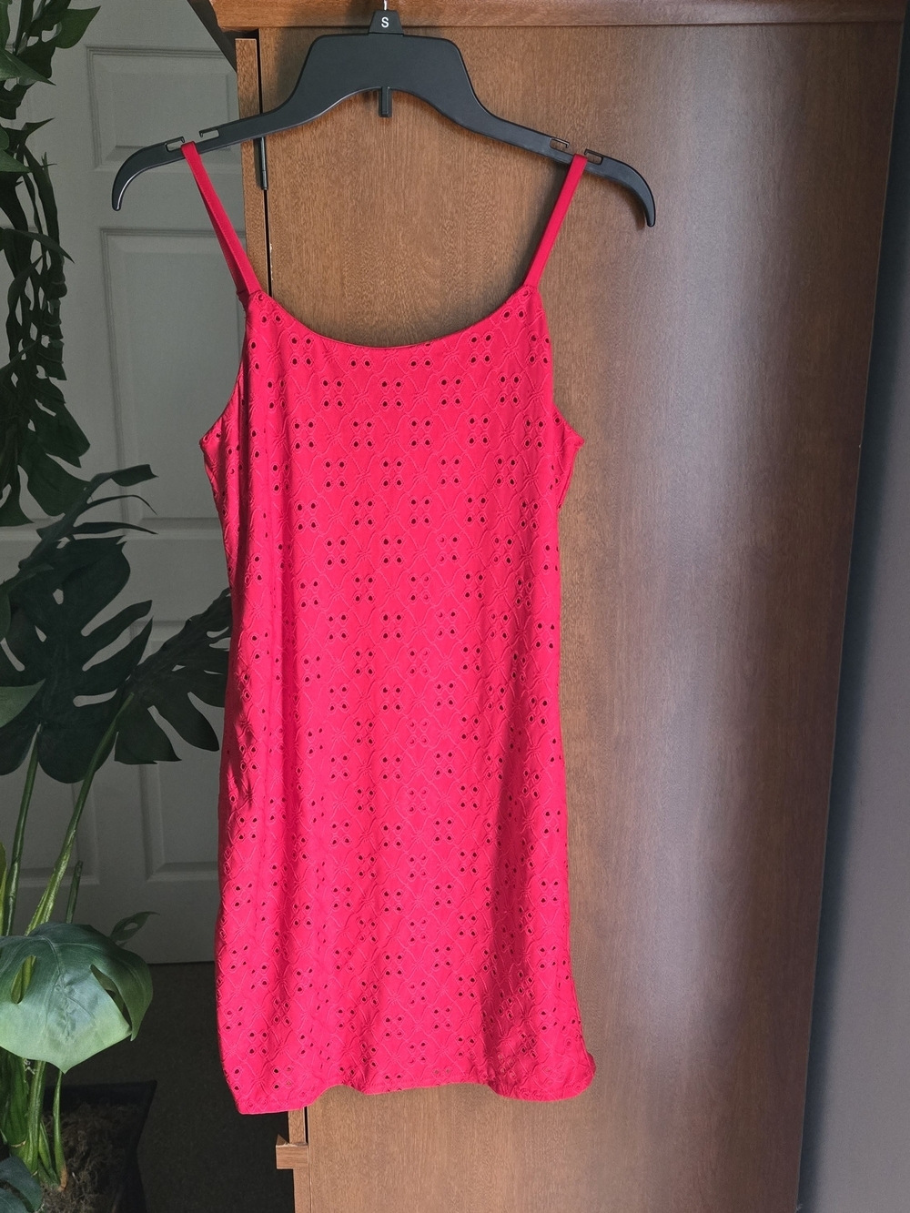 No Boundaries Red Eyelet Mini Dress